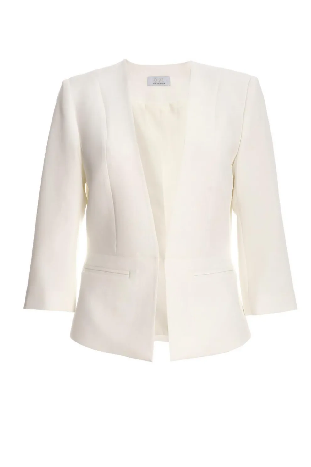 Cream Tailored Cropped Blazer