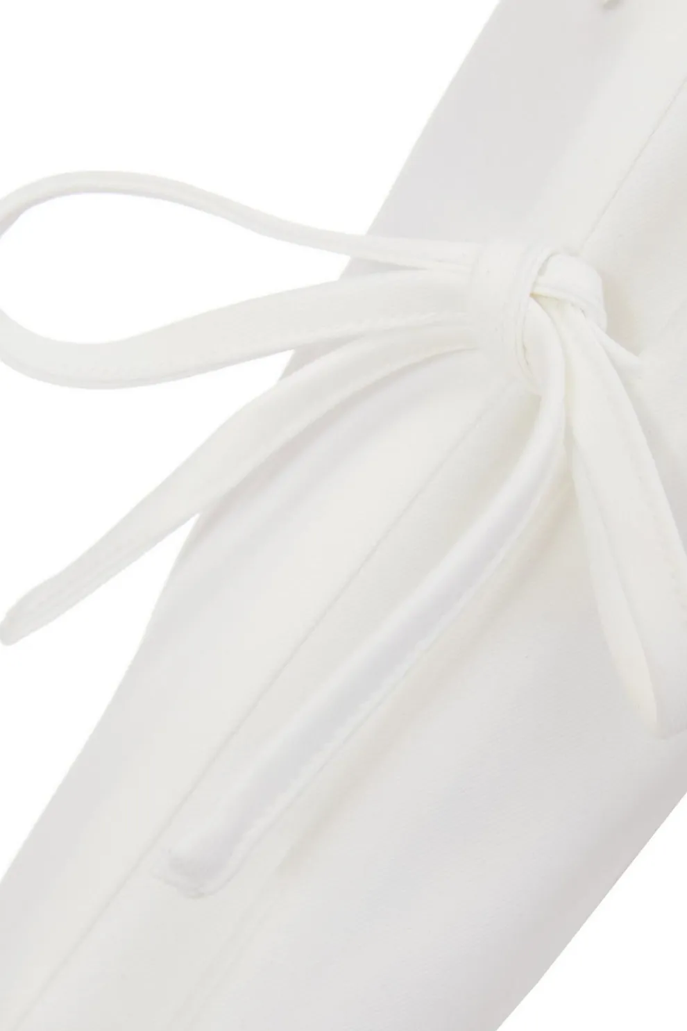 Cream Tie Sleeve Cropped Blazer