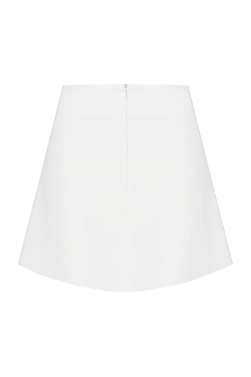 Cream Wrap Mini Skirt