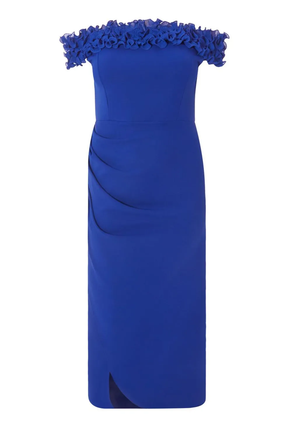 Curve Bardot Ruffle Maxi Dress