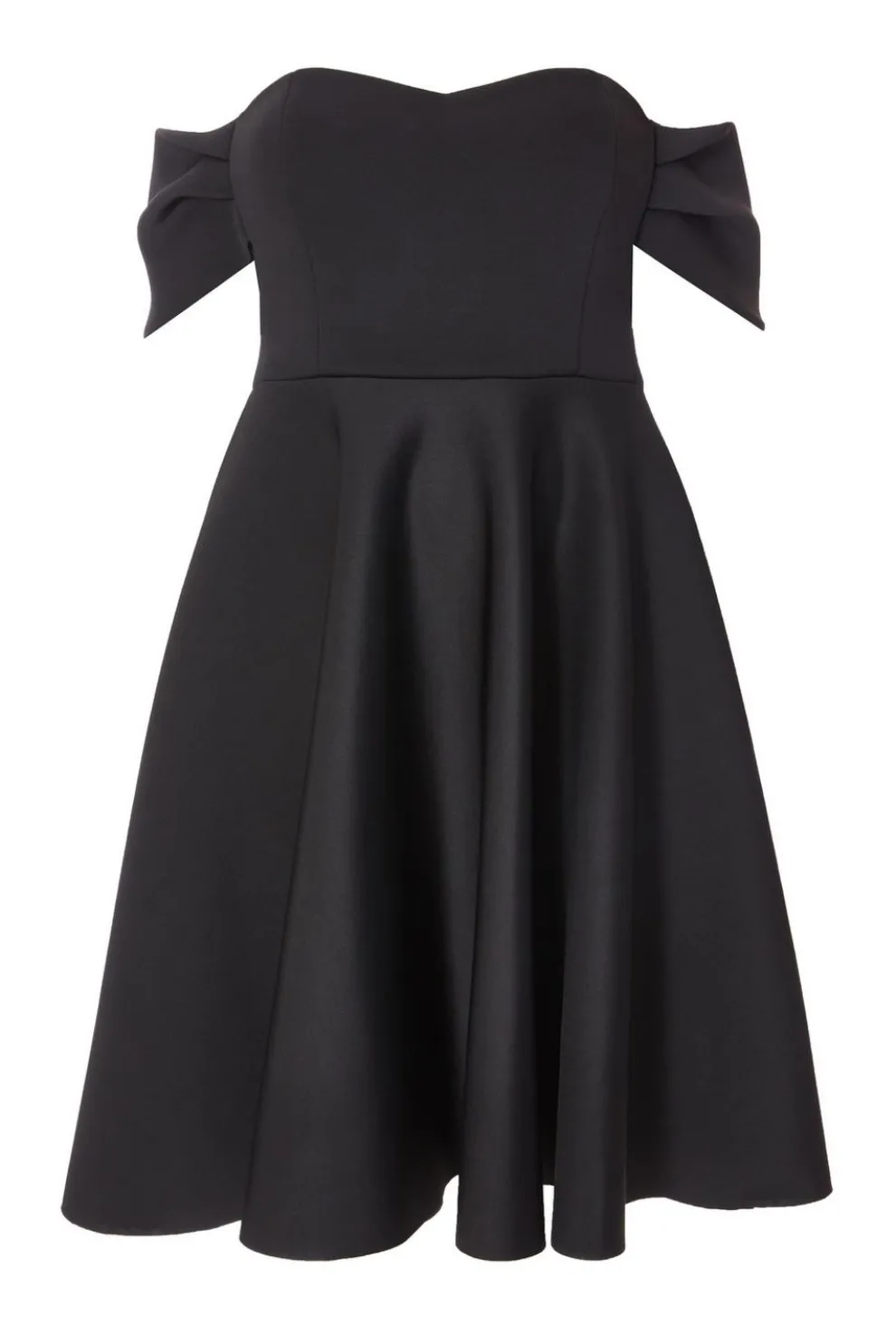 Curve Black Bardot Midi Skater Dress