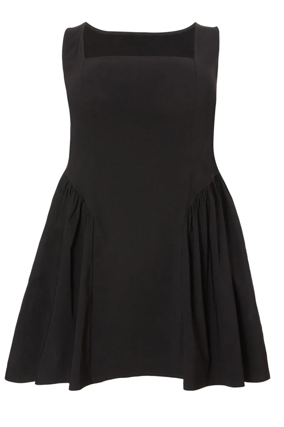 Curve Black Drop Waist Mini Dress