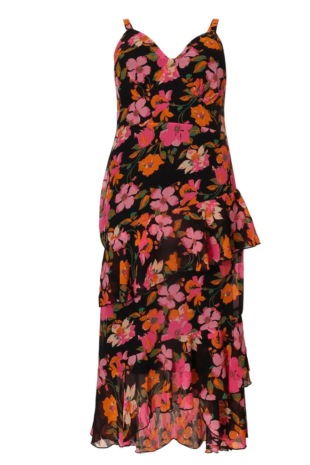 Curve Black Floral Midaxi Dress