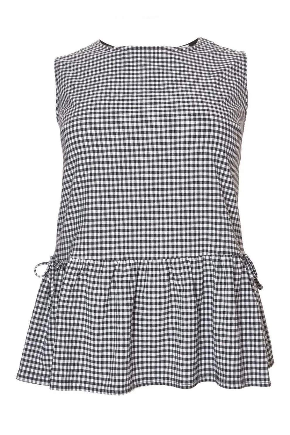 Curve Black Gingham Peplum Top