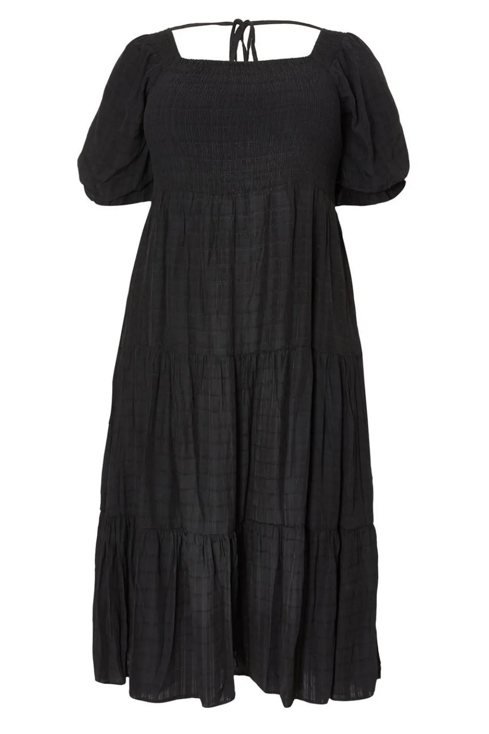 Curve Black Jacquard Midaxi Dress