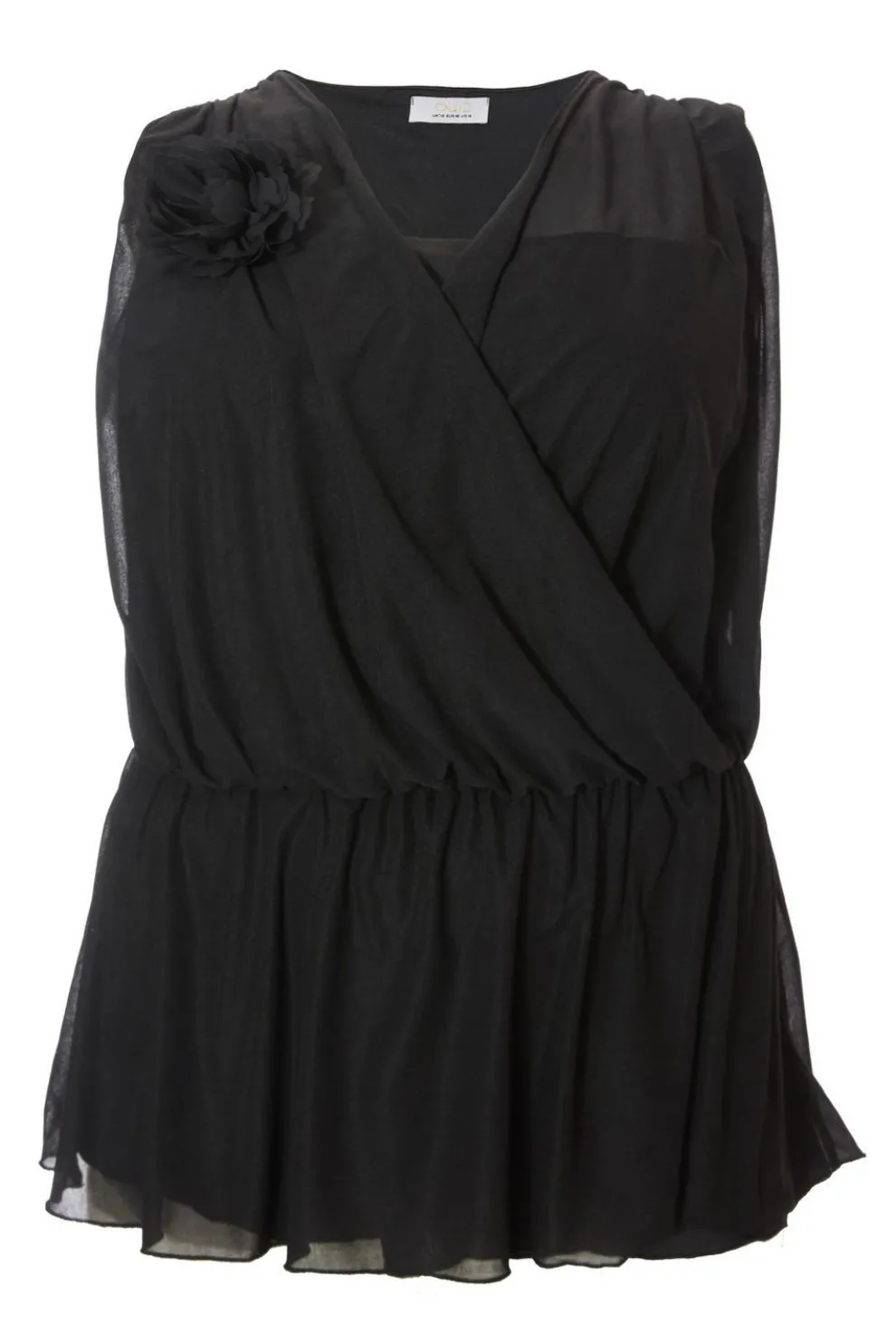 Curve Black Peplum Top