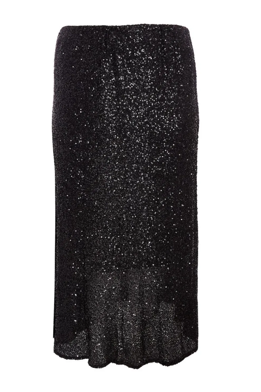 Curve Black Sequin Midaxi Skirt