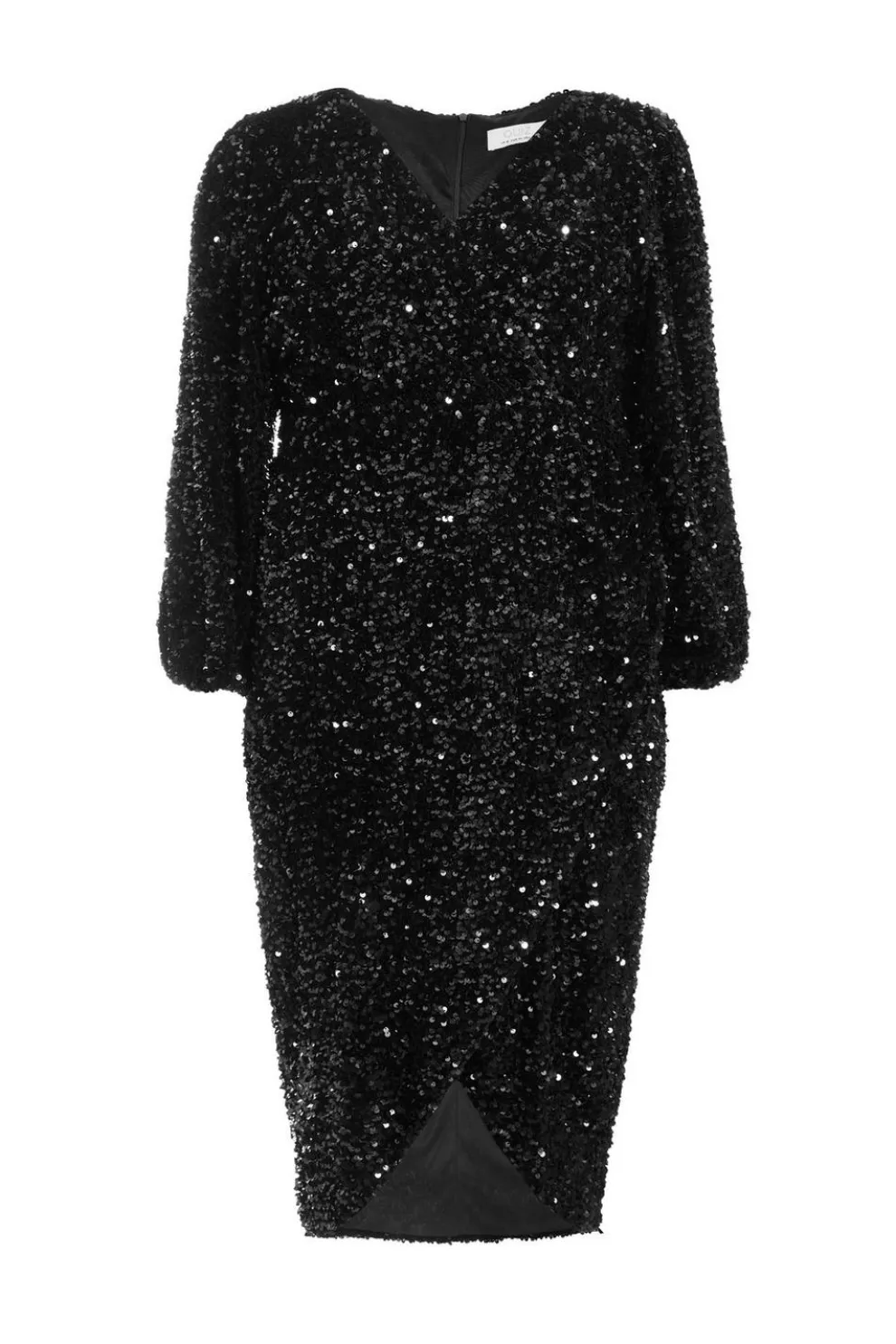 Curve Black Sequin Midi Dress