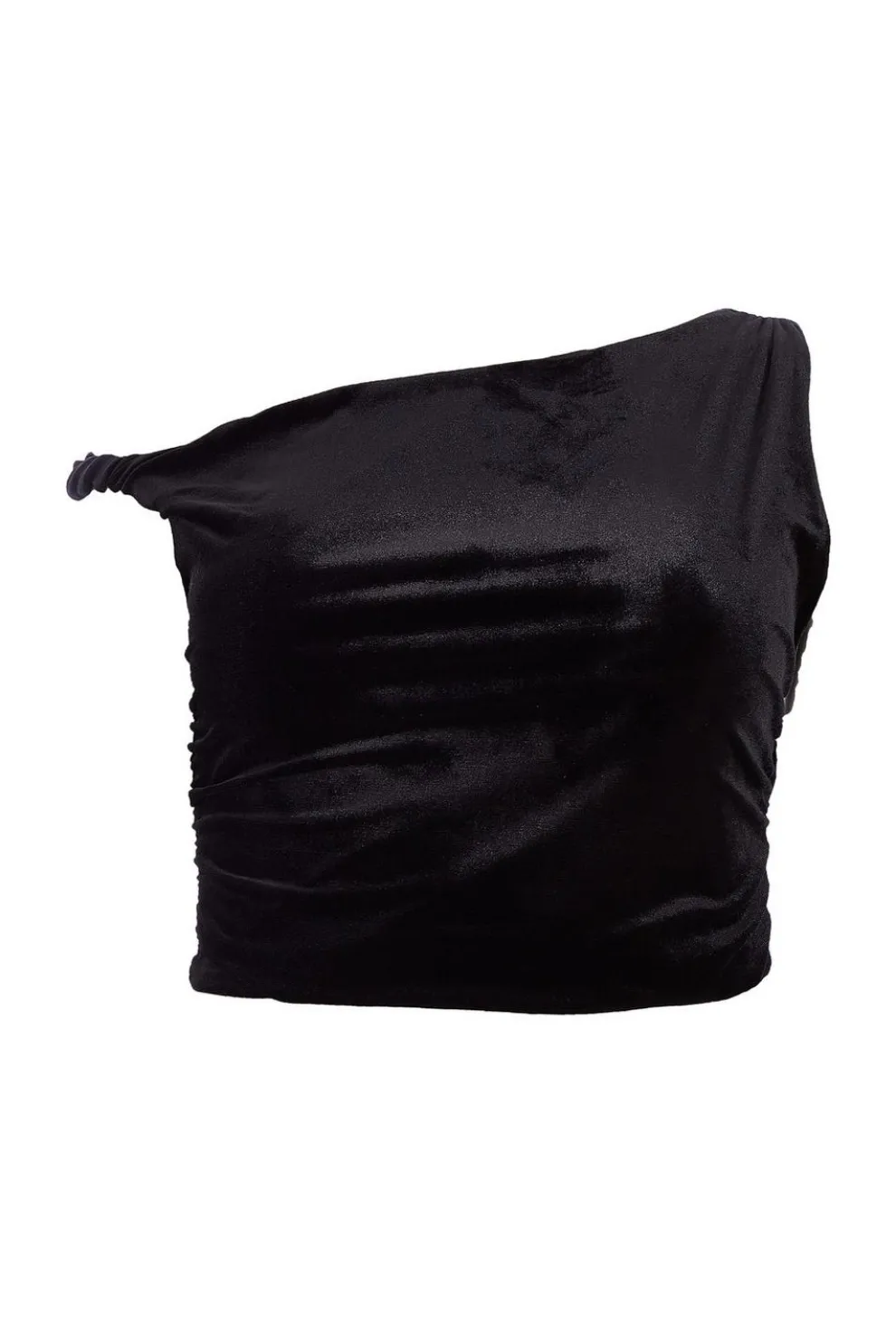 Curve Black Velvet Twisted Top
