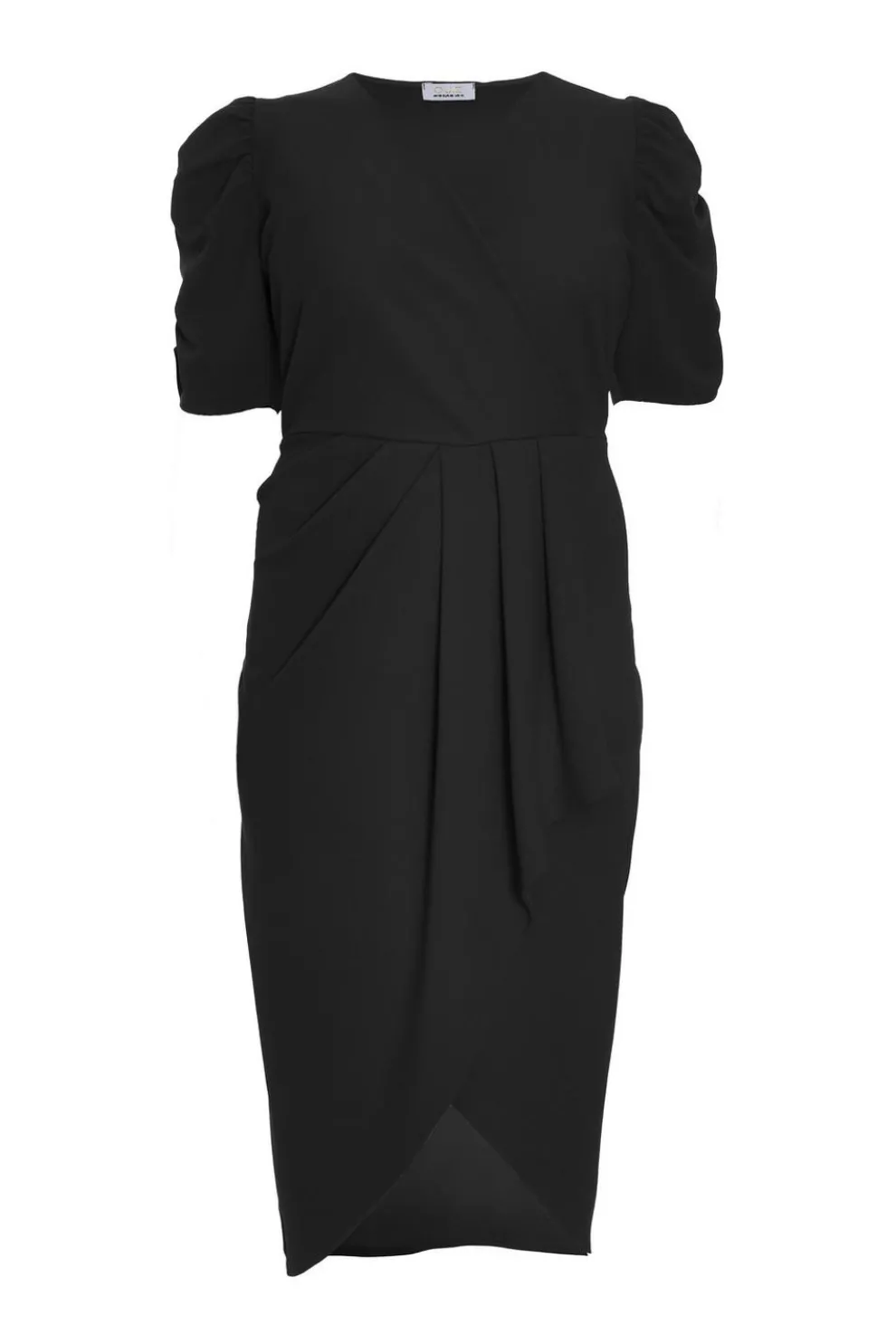 Curve Black Wrap Midi Dress