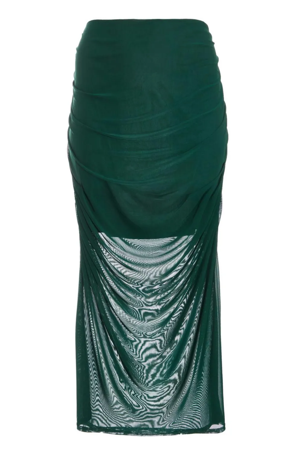 Curve Bottle Green Mesh Midaxi Skirt