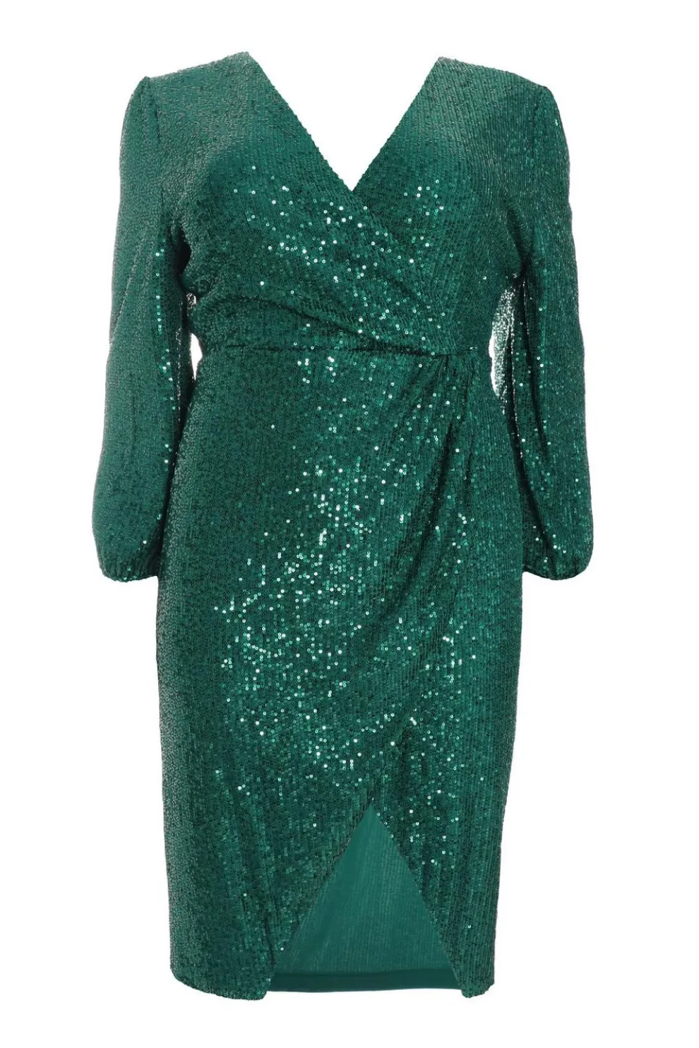 Curve Bottle Green Sequin Midi Dress