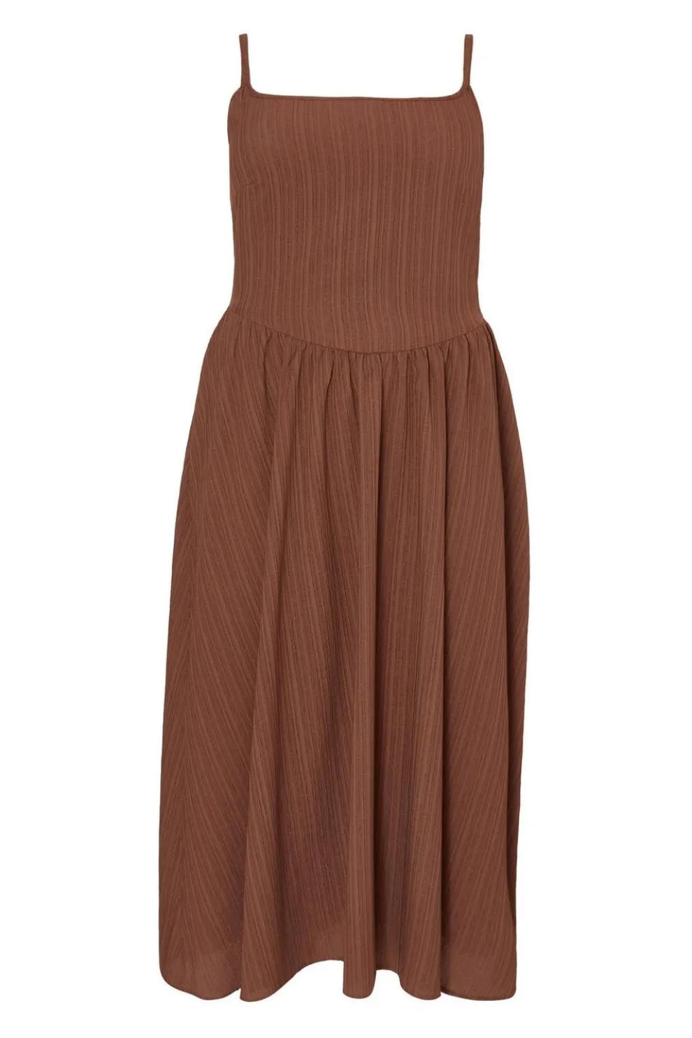 Curve Brown Drop Waist Midaxi Dress