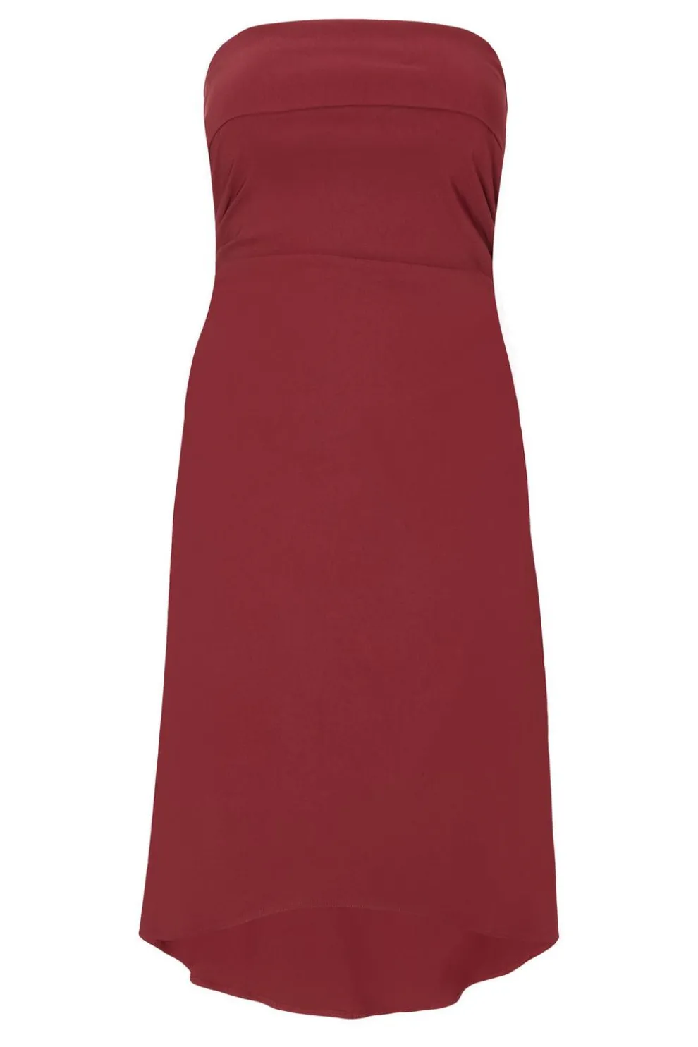 Curve Dark Red Bandeau Midi Dress