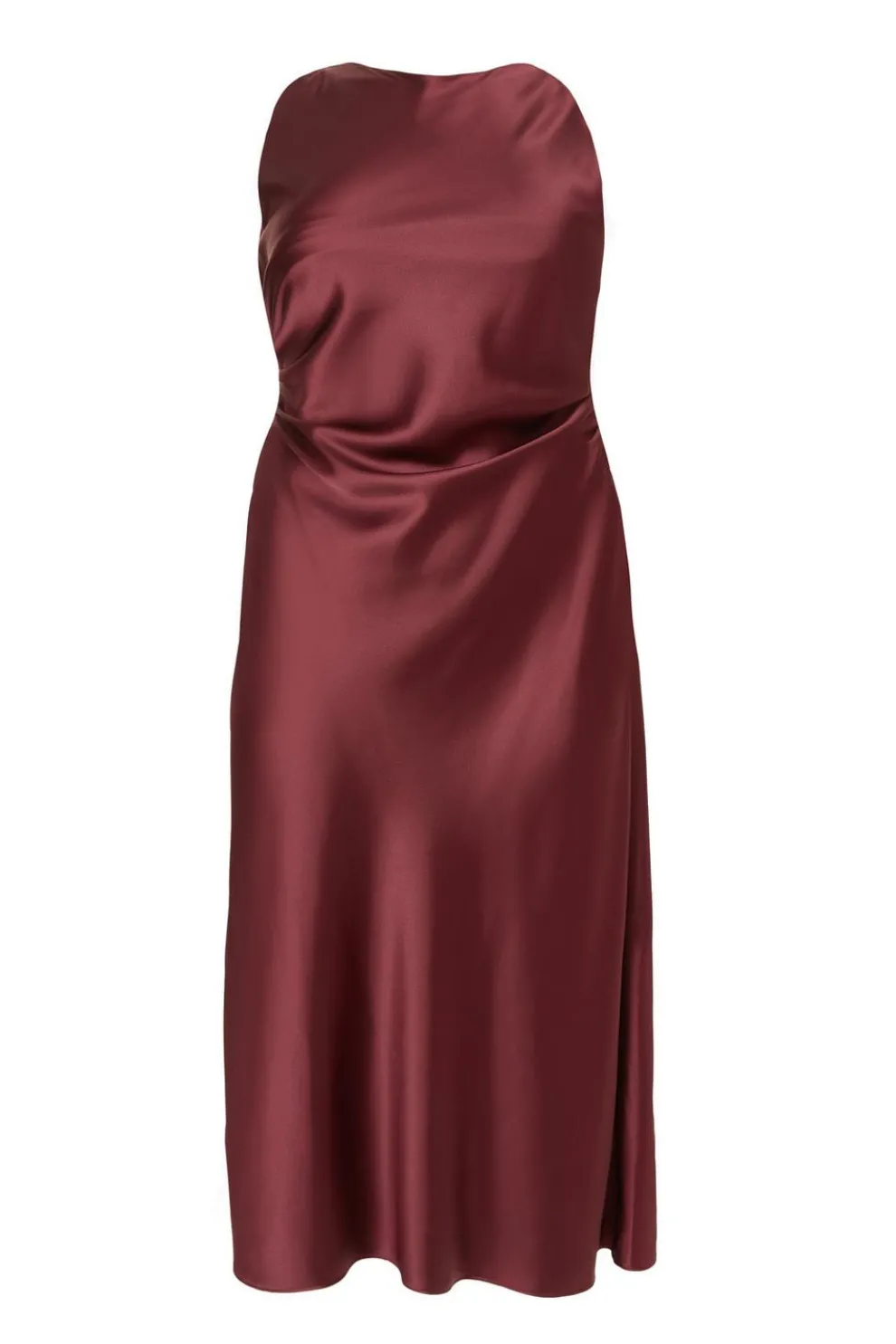 Curve Dark Red Satin Midaxi Dress