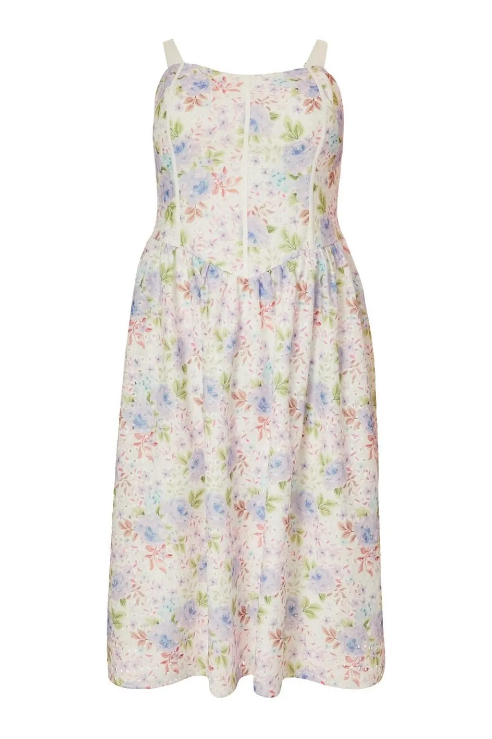 Curve Floral Embroidered Midi Dress