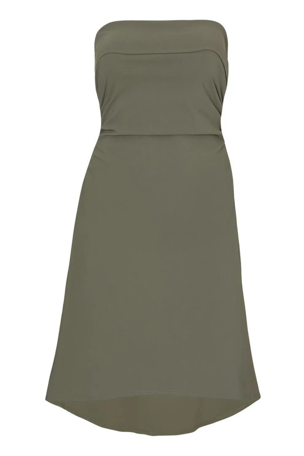 Curve Khaki Bandeau Midi Dress