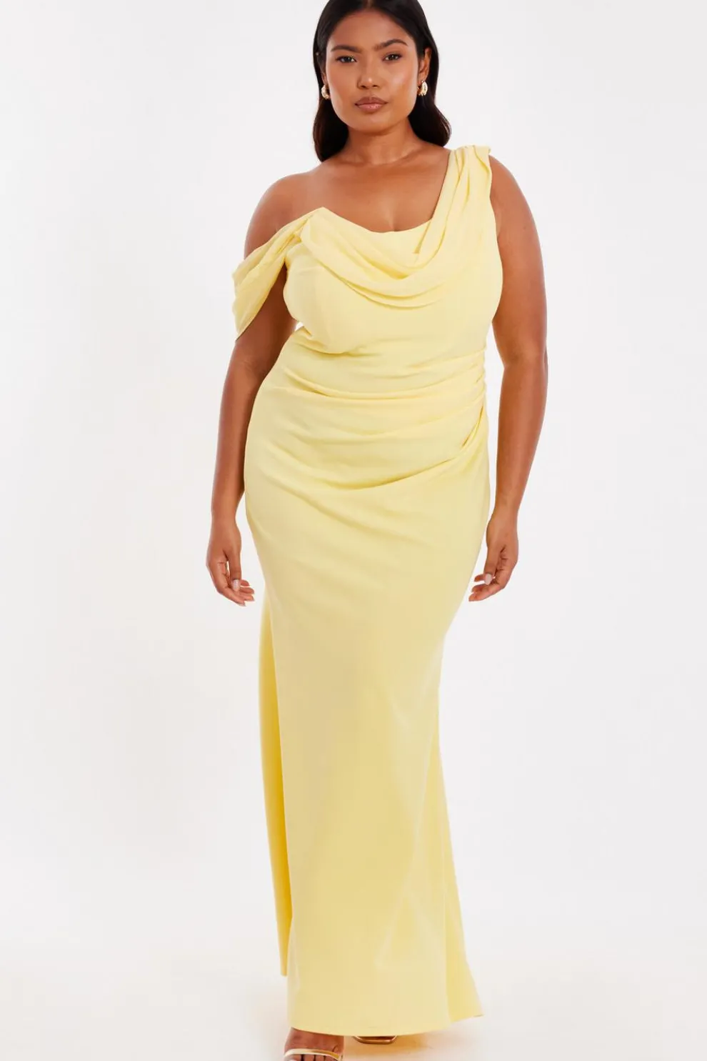 Curve Lemon Drop Sleeve Maxi Dress