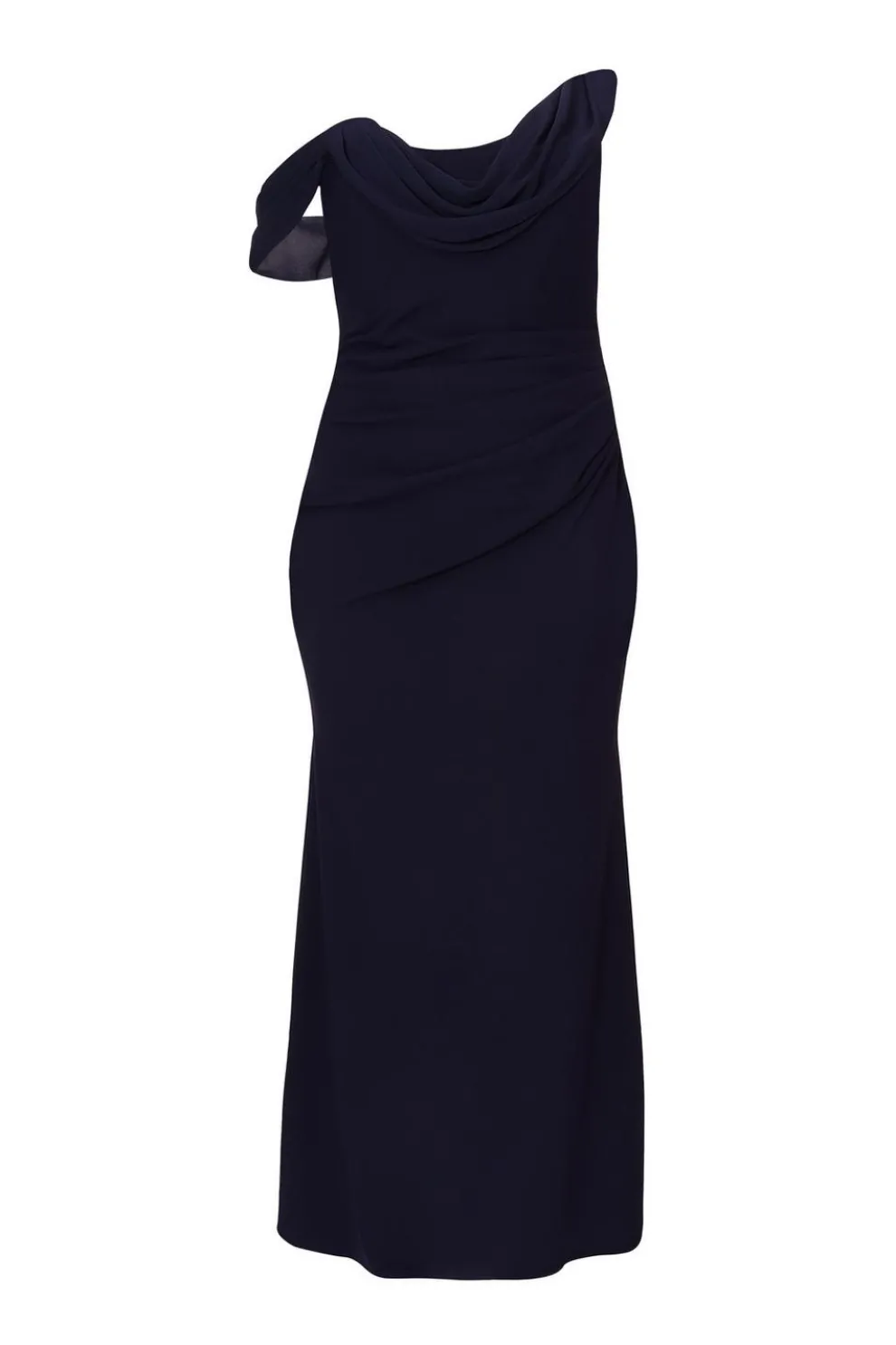 Curve Navy Drop Sleeve Maxi Dress