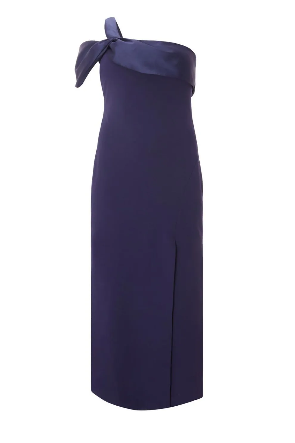 Curve Navy One Shoulder Maxi Dress