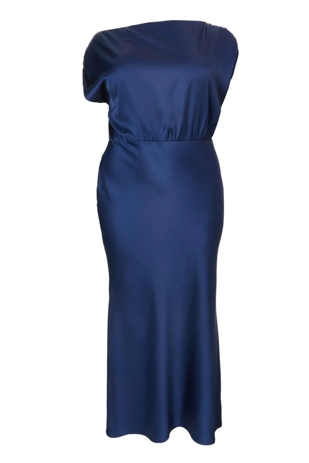 Curve Navy Satin Midaxi Dress