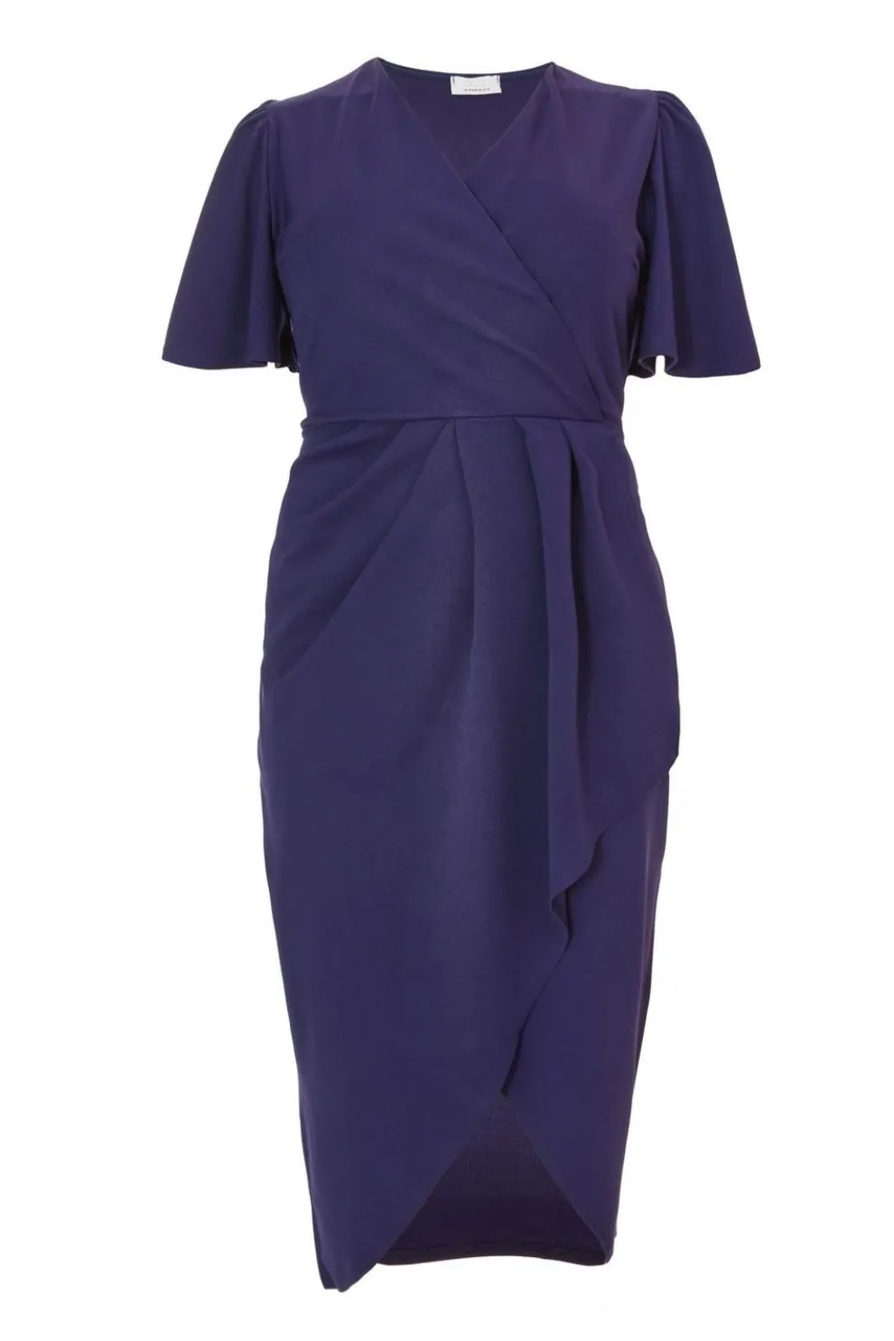 Curve Navy Wrap Midi Dress