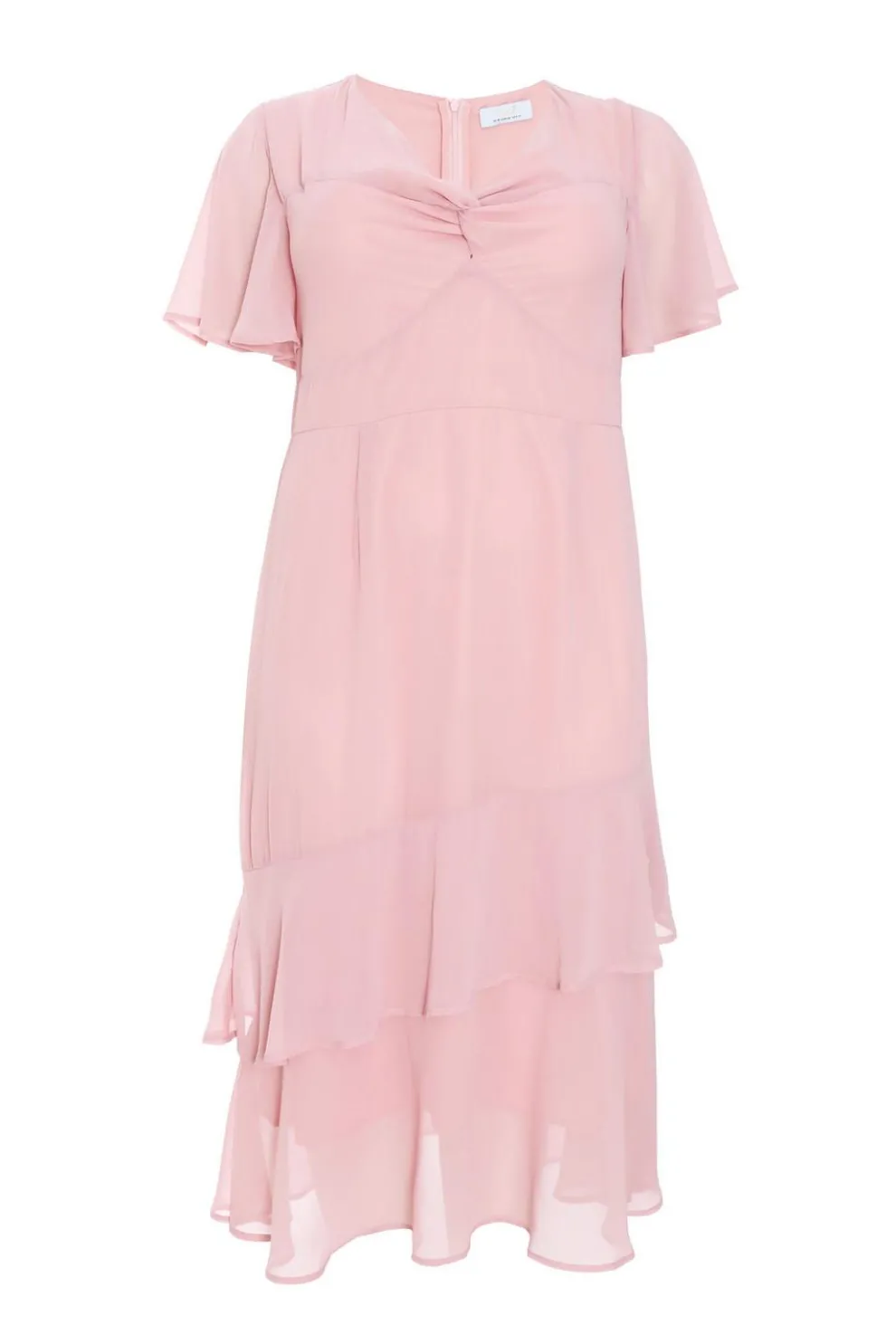 Curve Pink Chiffon Midaxi Dress