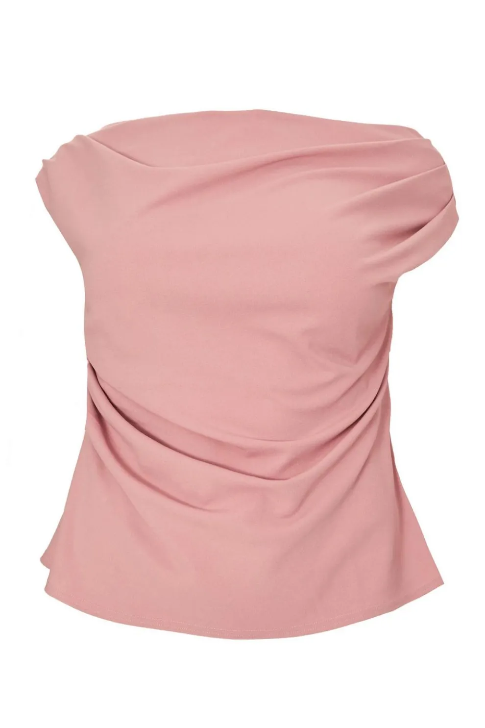 Curve Pink Drape Neck Top