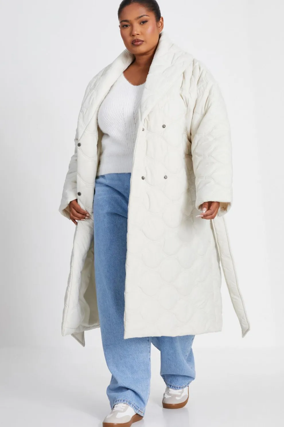 Curve Quilted Wrap Coat