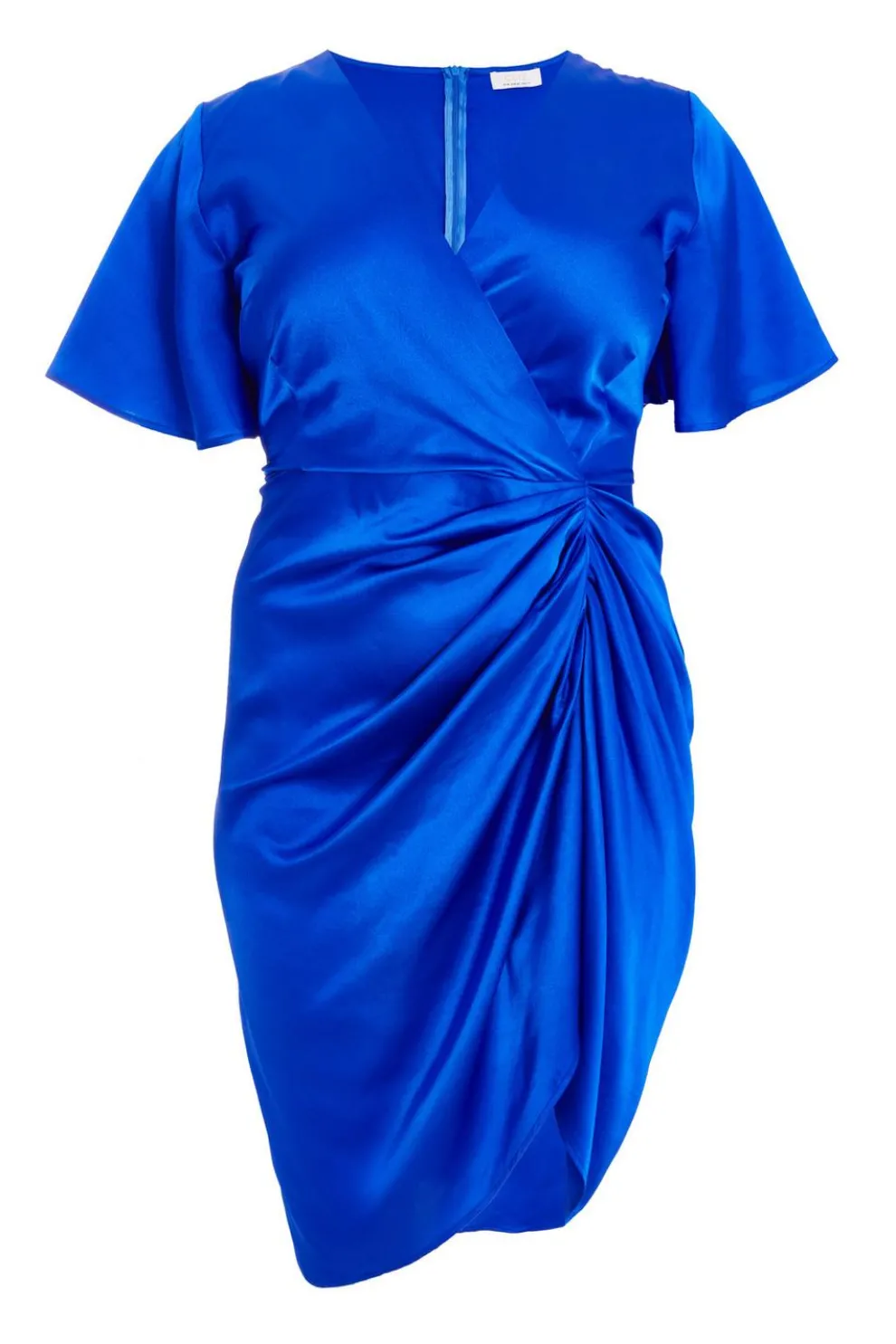 Curve Royal Blue Satin Midi Dress