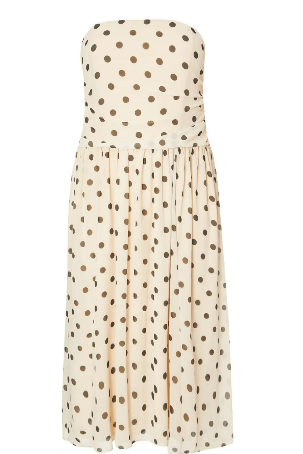 Curve Stone Chiffon Polka Dot Midi Dress