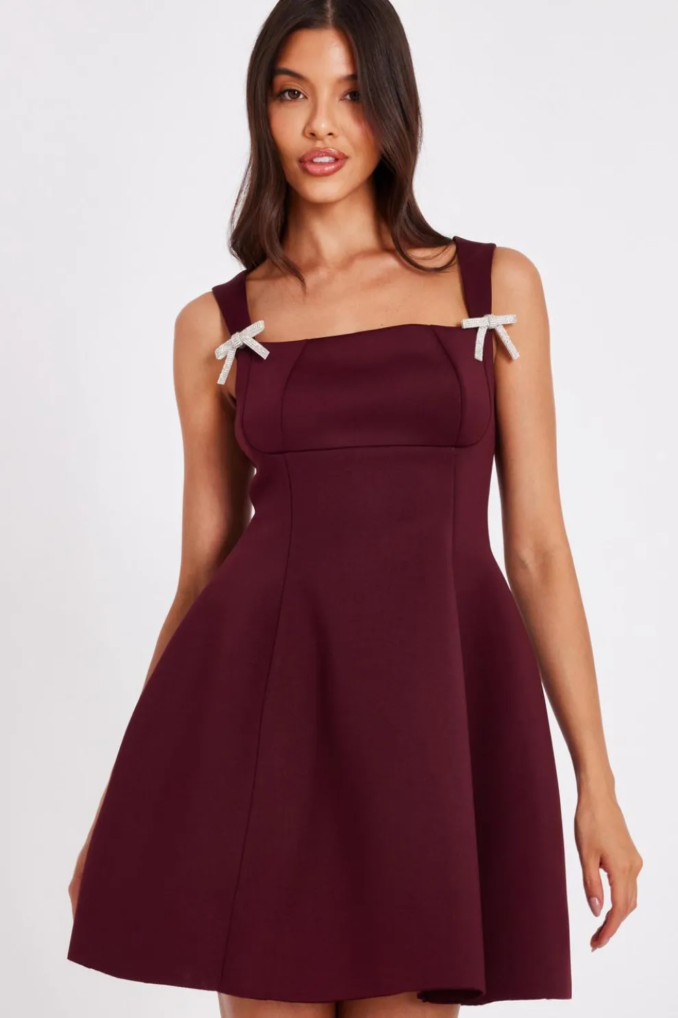 Dark Red A-Line Mini Dress