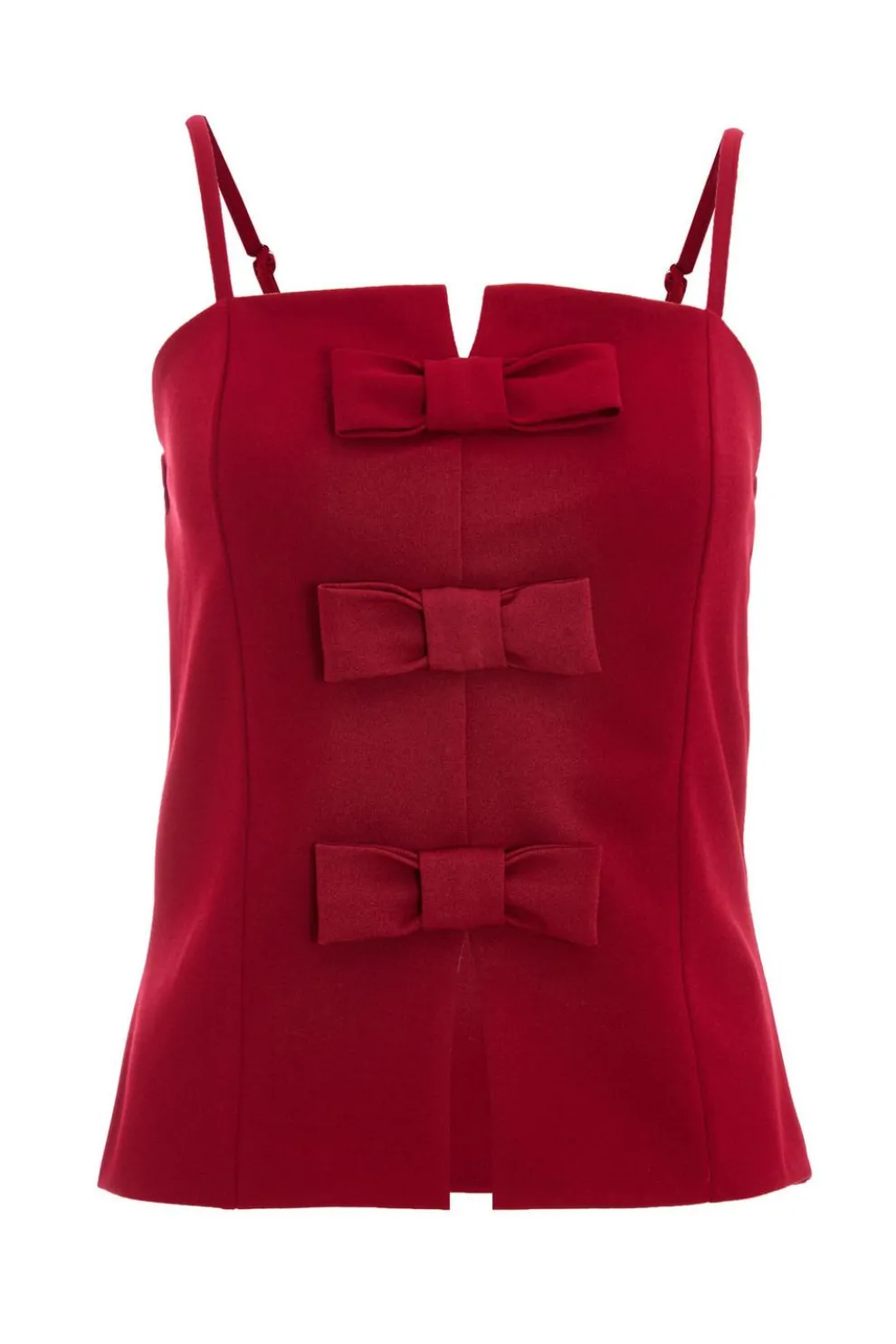 Dark Red Bow Front Top