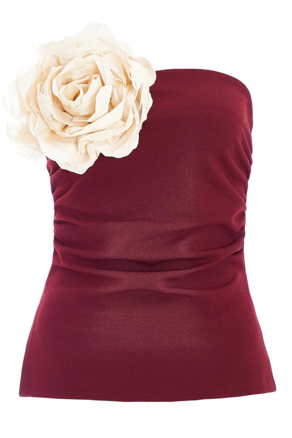 Dark Red Corsage Bandeau Top