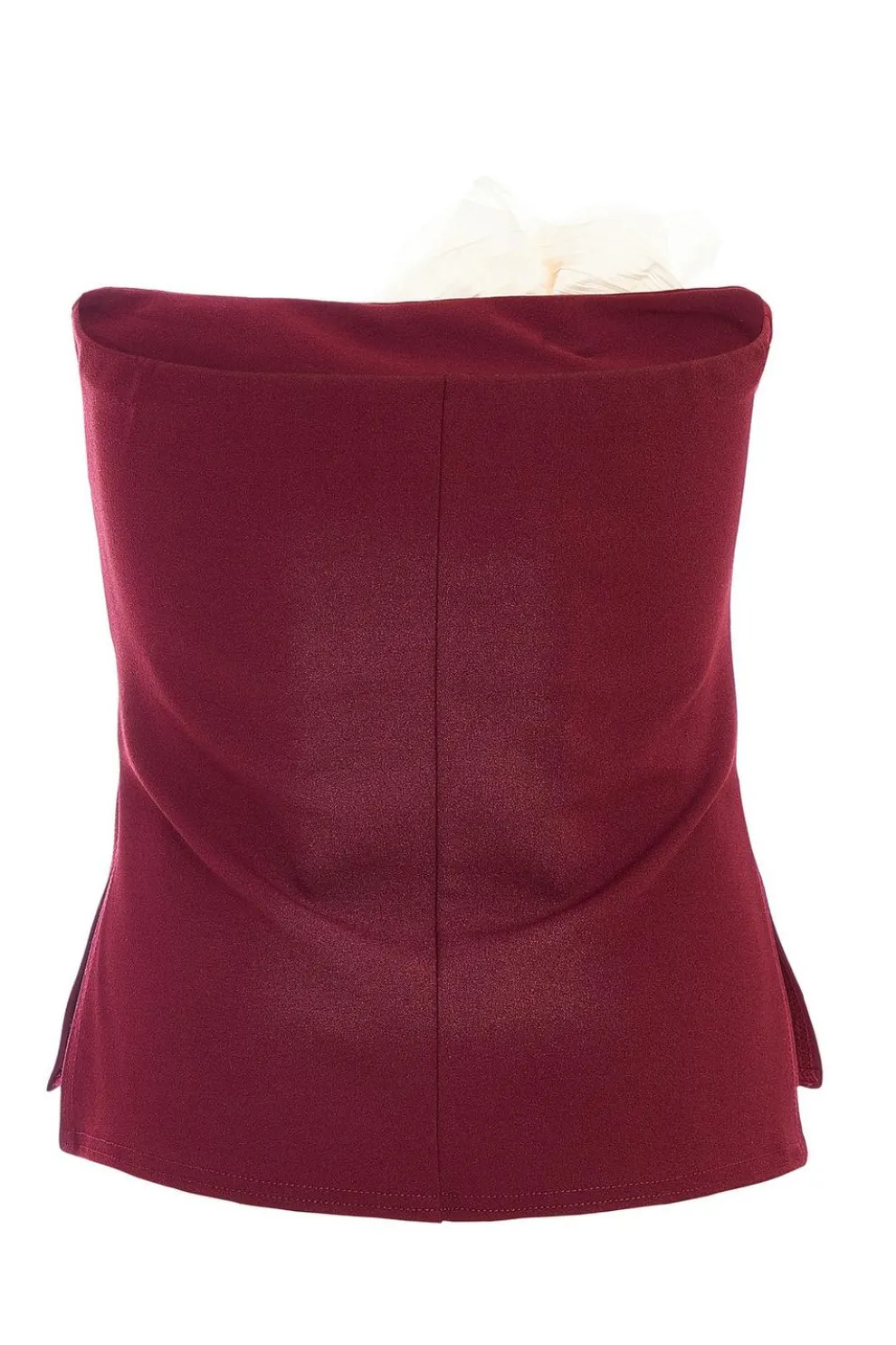 Dark Red Corsage Bandeau Top