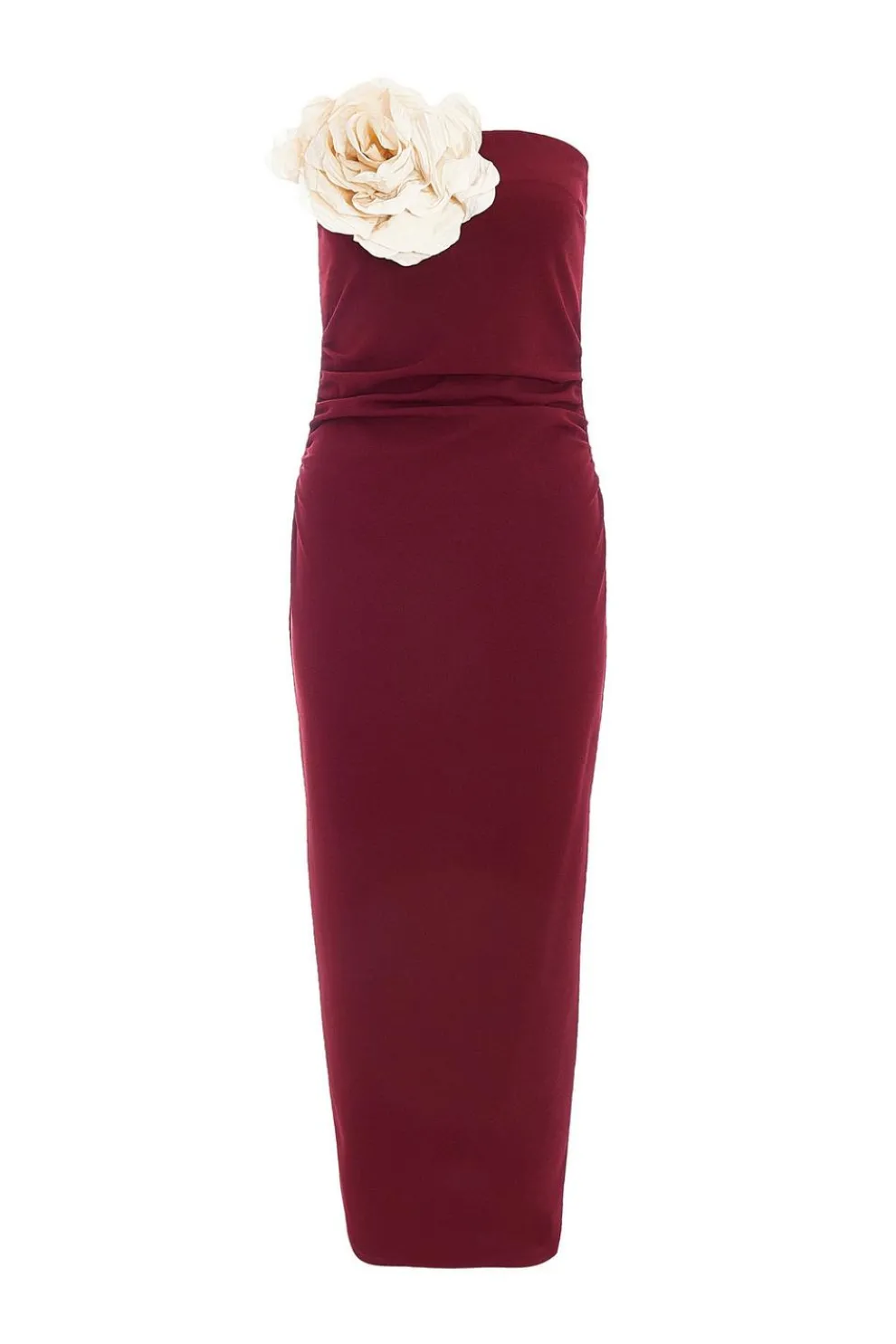Dark Red Corsage Midaxi Dress