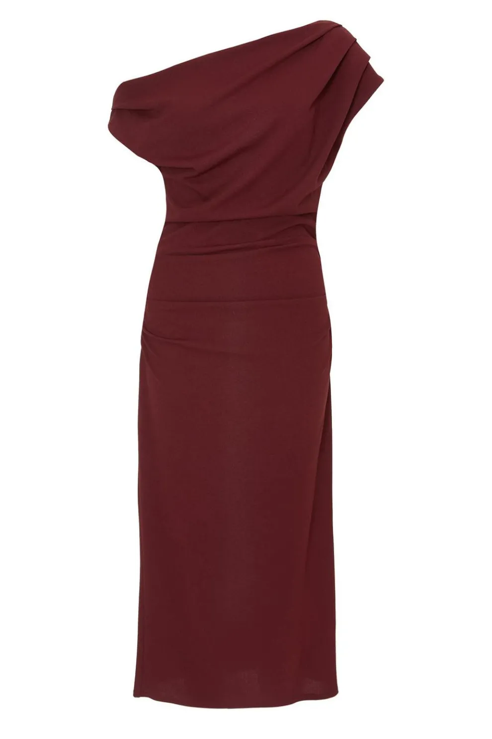 Dark Red Drop Shoulder Midi Dress