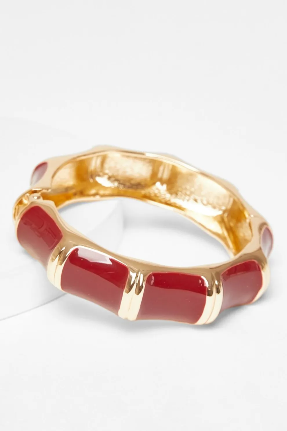 Dark Red Enamel Cuff Bracelet
