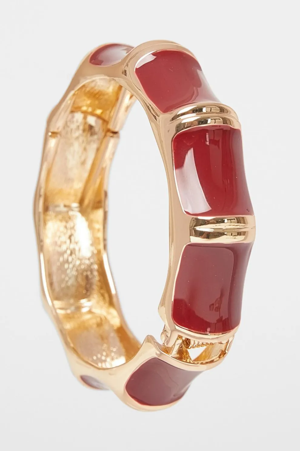Dark Red Enamel Cuff Bracelet