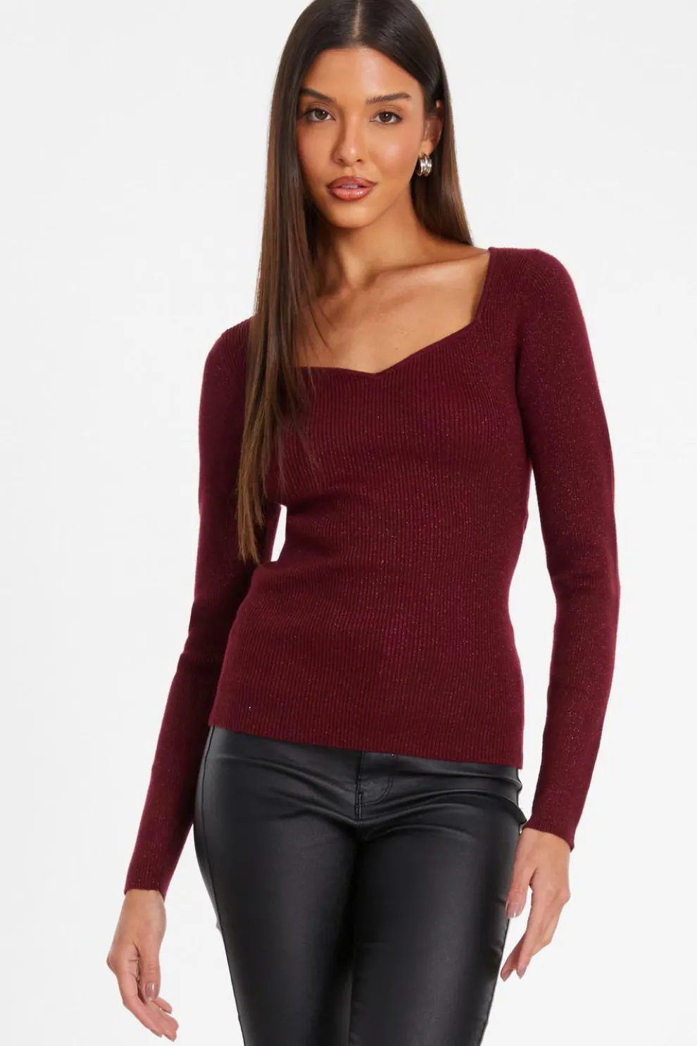 Dark Red Metallic Glitter Jumpper