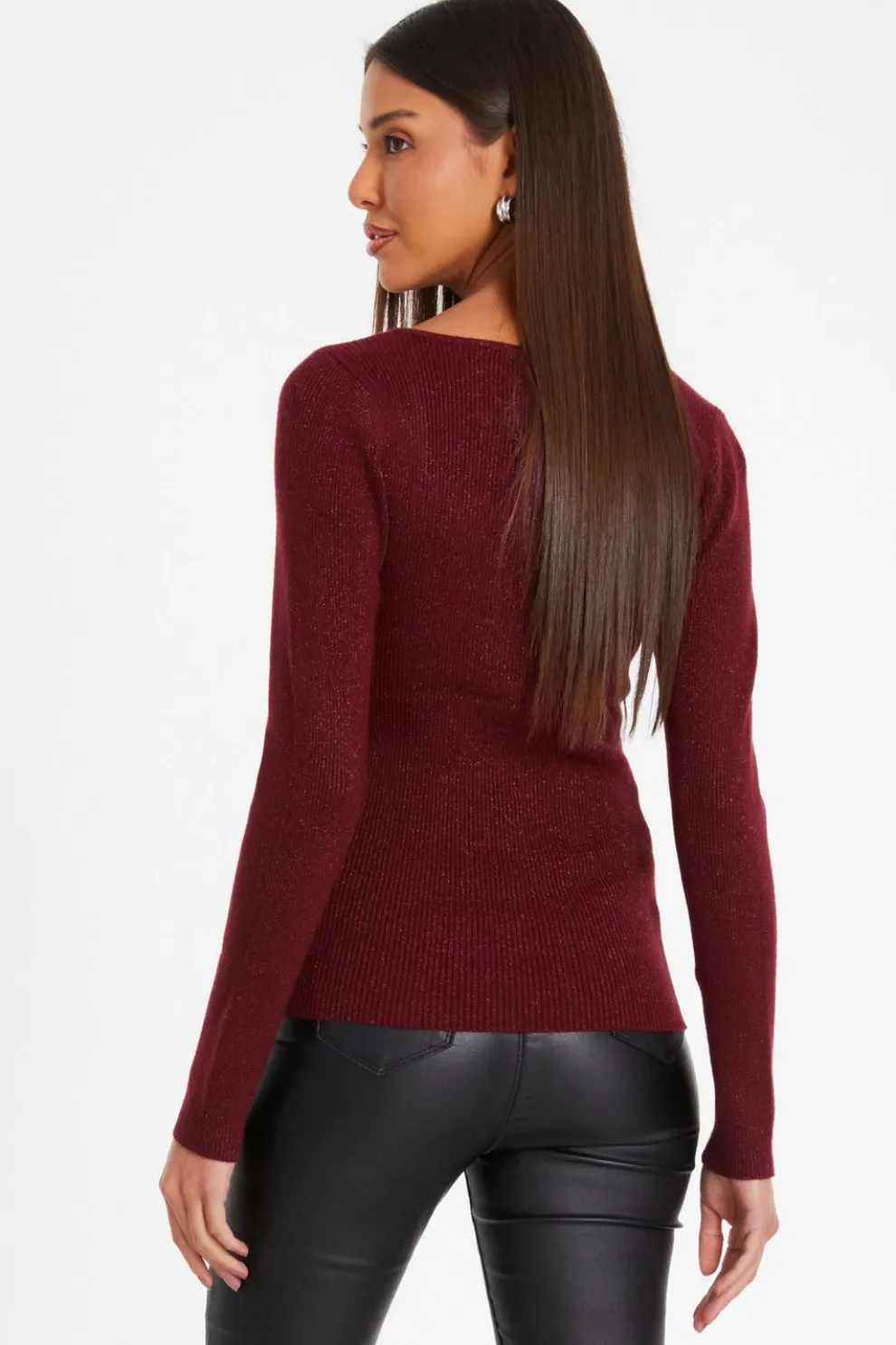 Dark Red Metallic Glitter Jumpper