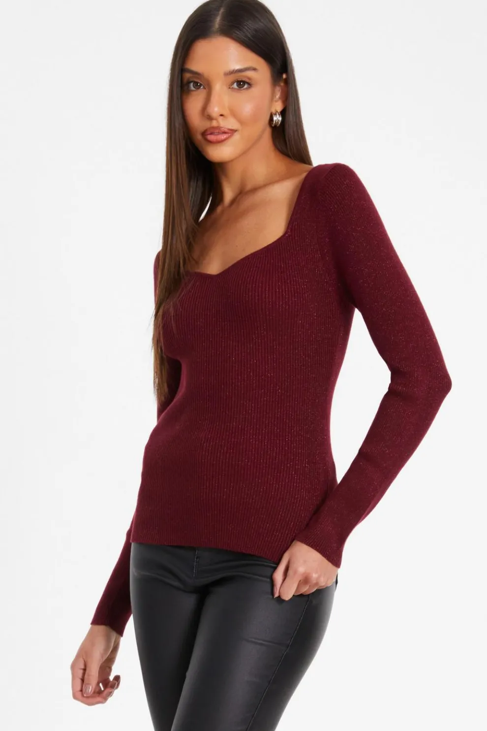 Dark Red Metallic Glitter Jumpper