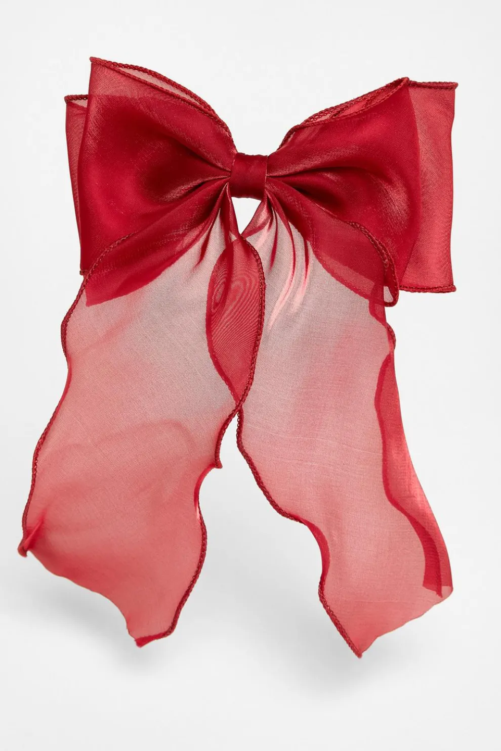 Dark Red Organza Hair Bow