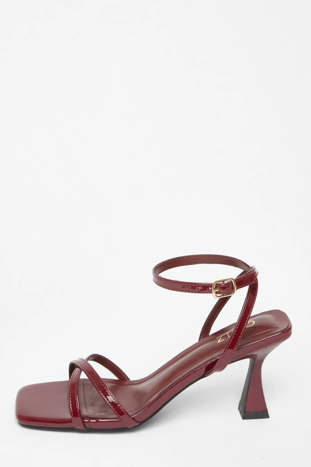 Dark Red Patent Flared Heels