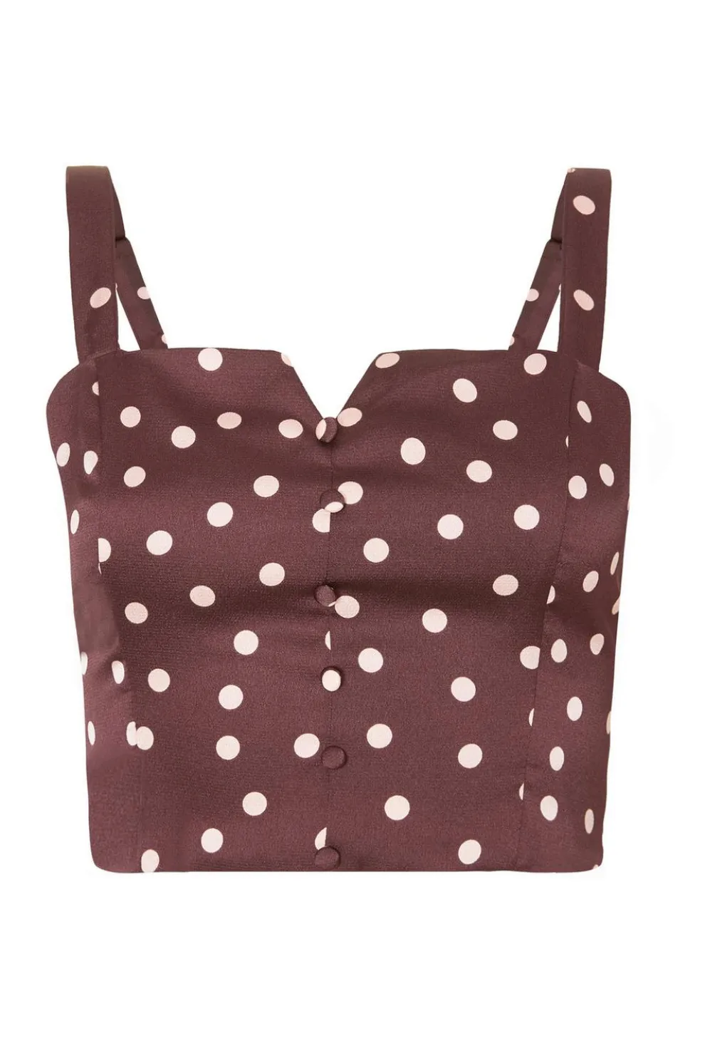 Dark Red Polka Dot Crop Top