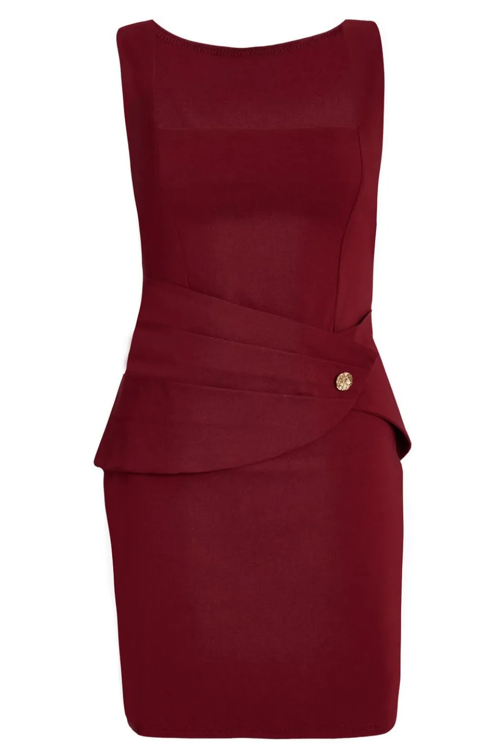 Dark Red Square Neck Mini Dress