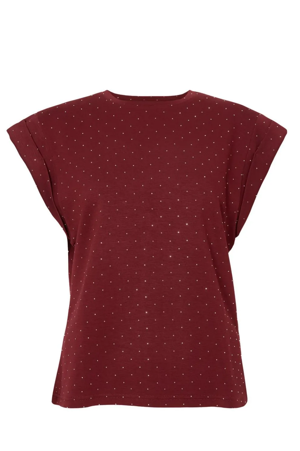 Dark Red Stud Detail Top