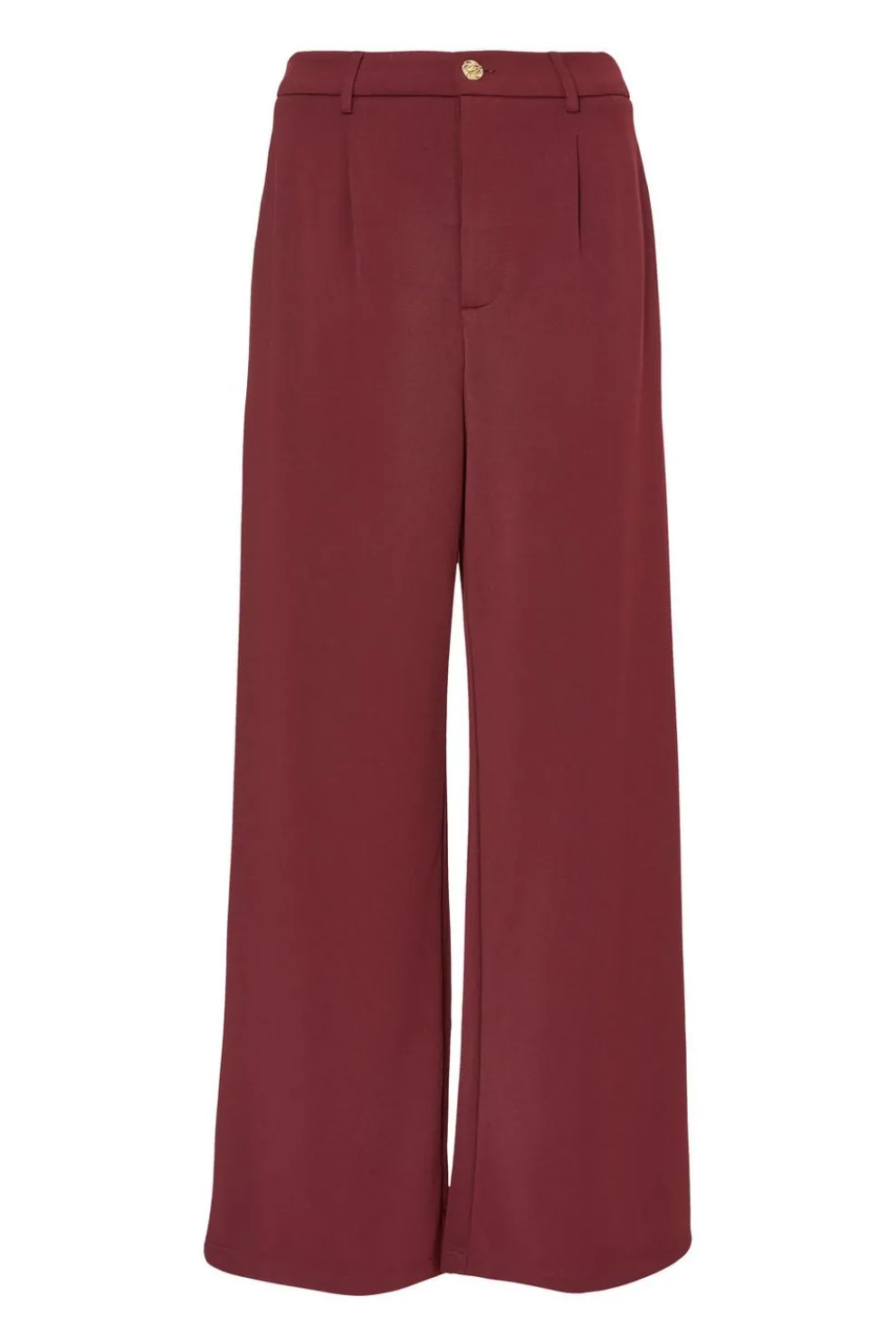 Dark Red Wide Leg Trousers
