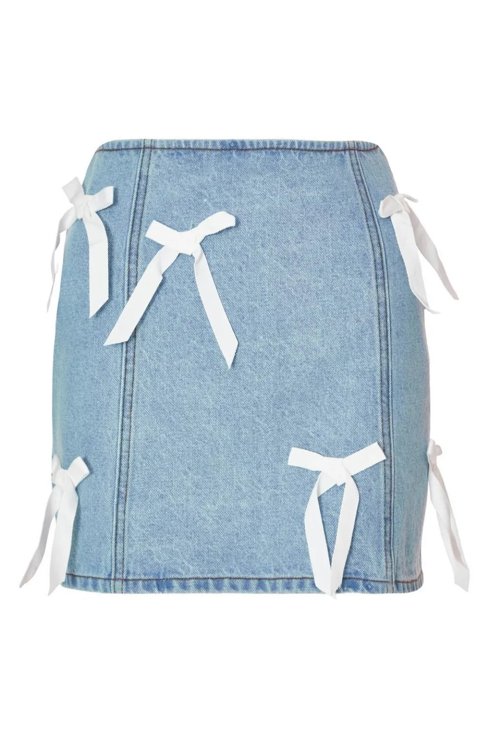 Denim Bow Detail Skirt