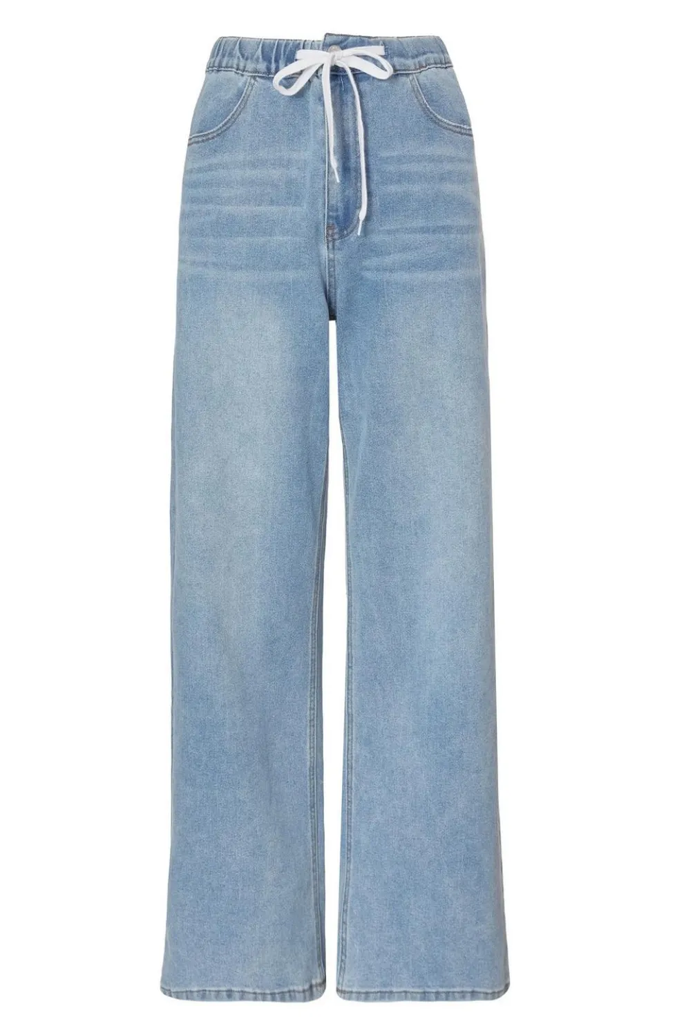 Denim Drawstring Waist Jeans